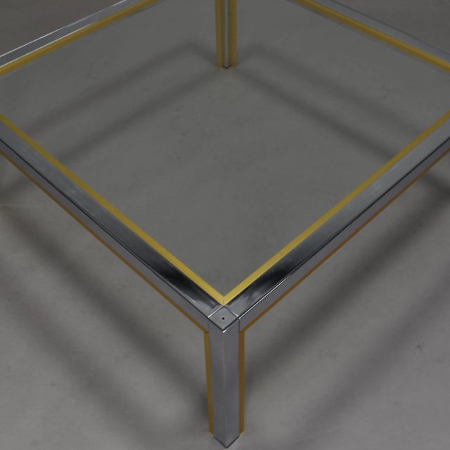 Italian Chrome and Gold Coffee Table, 1970s For Sale - Image 6 of 9