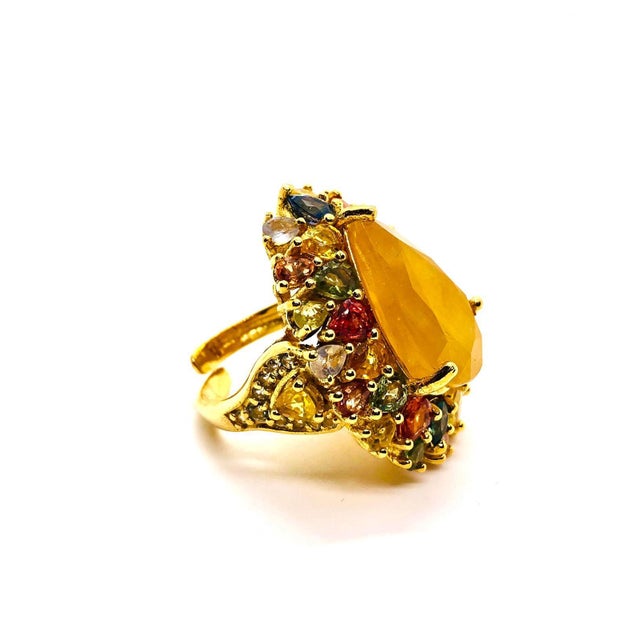 Late 20th Century Bochic “Capri” Vintage Ruby & Natural Diamonds Ring Set In 18K Gold & Silver For Sale - Image 5 of 11