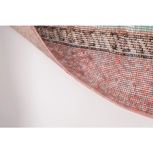 Distressed Blue Turkish Oushak Rug 6'4" X 9' 12" For Sale - Image 11 of 13