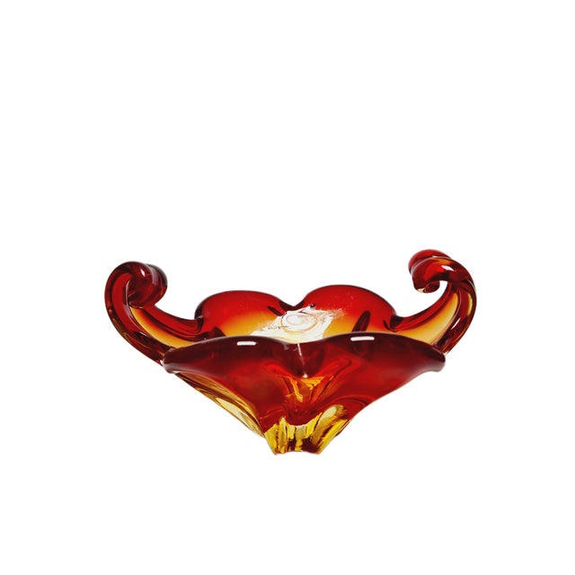 Mid-Century Italian Murano Glass Bowl by Flavio Poli for Mandruzzato, 1950s, in Flawless conditions. Designed 1950 to 1959...