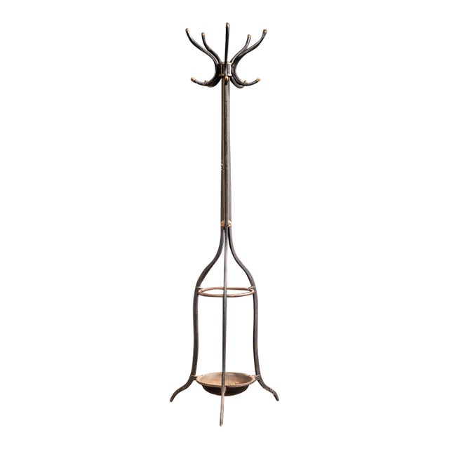 Antique Rotating Cast Iron Barbershop Coat Rack Umbrella Stand For Sale