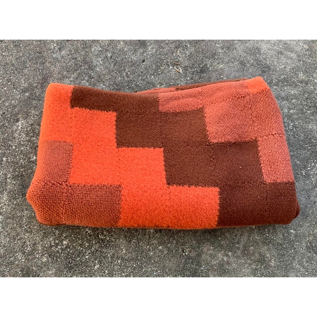 1960s 1960’s Handmade Vintage Wool Throw Blanket For Sale - Image 5 of 9
