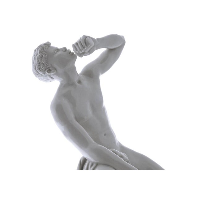 Mid 20th Century Mid 20th Century Young Man Nymphenburg Large White Porcelain Figure For Sale - Image 5 of 10