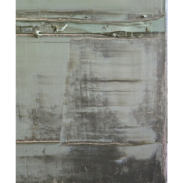 W 24" X H 28" Abstract Minimalist Seascape / Landscape Oil Painting / Neutral Color Palette / Color Field For Sale - Image 11 of 12