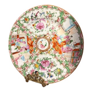 1950s Handpainted Chinese Famille Rose Plate For Sale