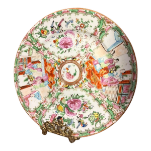 1950s Handpainted Chinese Famille Rose Plate