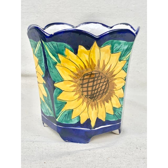 Vintage Mexican Sunflower Planter For Sale In New Orleans - Image 6 of 12
