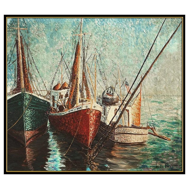 Message us to inquire about custom framing options! (Included for free with every purchase) The artwork here, "The Boats...