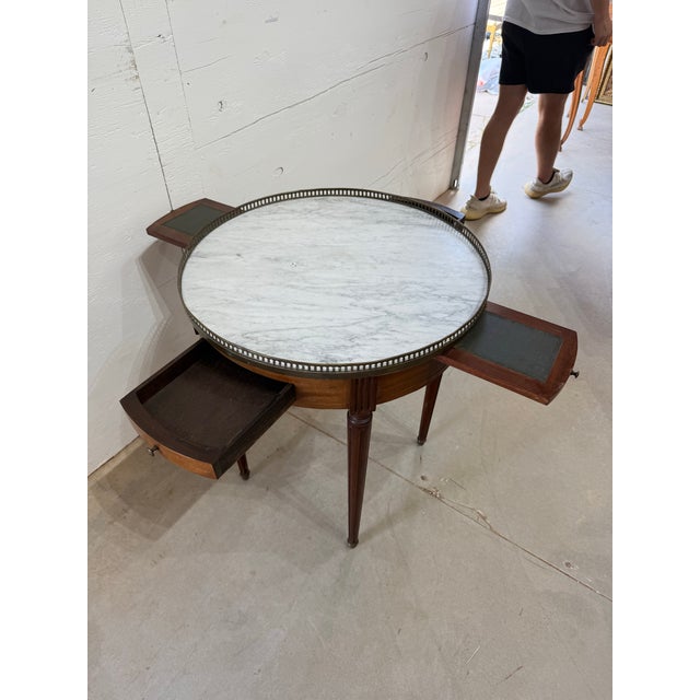 French Antique Louis XVI Mahogany Bouillotte Side Table For Sale - Image 6 of 12