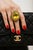 Bochic “Orient” Vintage Diamond, Lemon Quartz & Pink Tourmaline Ring Set 18 K Gold For Sale In New York - Image 6 of 9