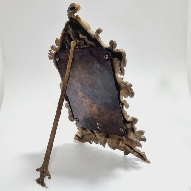 Antique Baroque Brass Table Mirror, 1890s For Sale - Image 4 of 16
