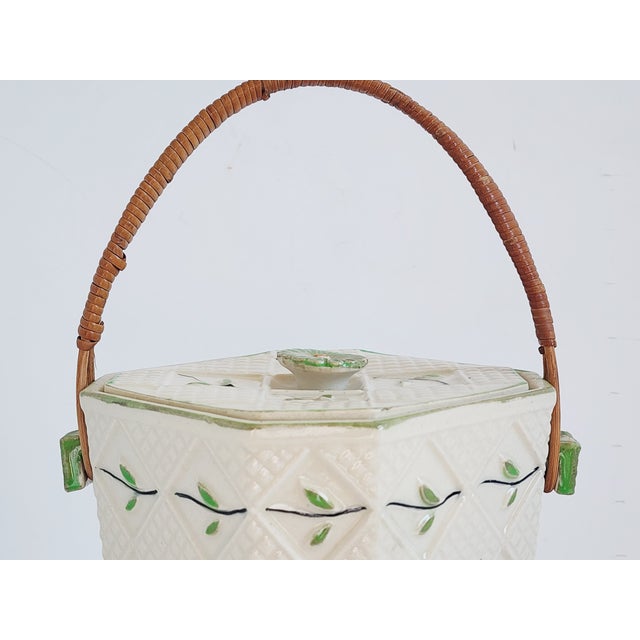 Vintage Japanese Ceramic Cookie Jar For Sale - Image 4 of 12