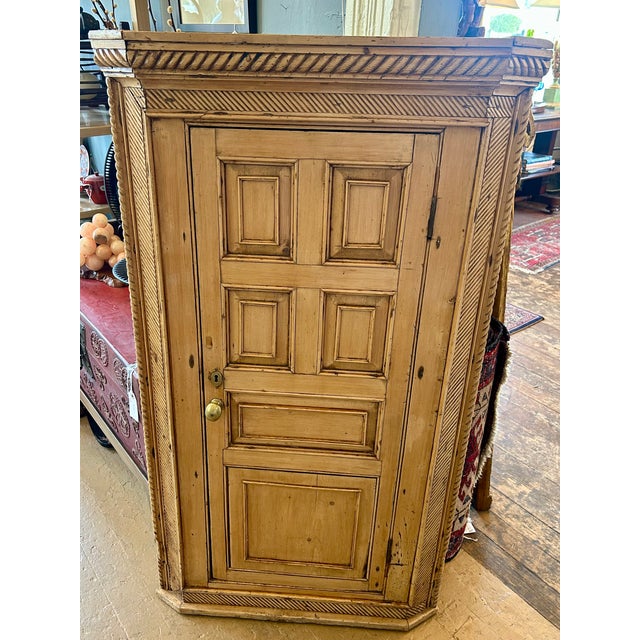 Late 19th Century Antique Pine Hanging Corner Cabinet For Sale - Image 5 of 17