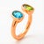 Toi Et Moi Gemstone Ring: Topaz and Peridot, Size 6.75 For Sale - Image 4 of 6