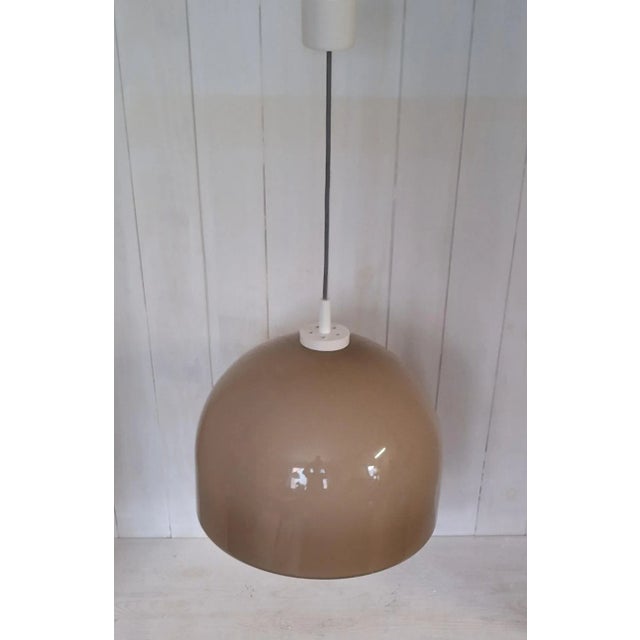 Vintage German Ceiling Lamp with Beige Plastic Shade, 1970s For Sale - Image 4 of 7