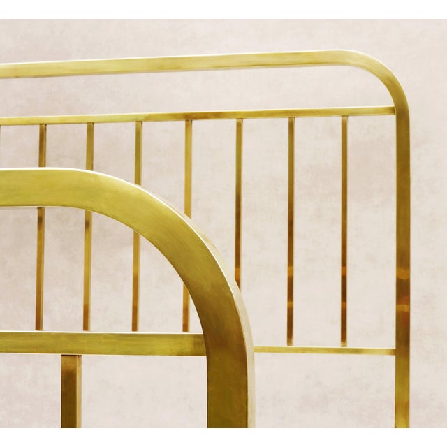 Stylish french art deco brass bed from pardon c1930. A quintessential french brass bed with an art deco twist. This bed...