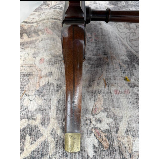 1940s Regal Regency Weiman Gold Embossed Leather Top Coffee Table For Sale - Image 5 of 12