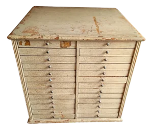 Small Antique Drawer Cabinet with 26 Drawers in Spruce, 1900s