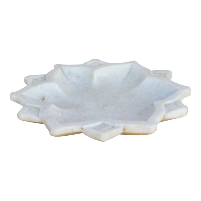 Kalinda Open Lotus Marble Plate For Sale