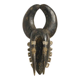 Stunning Large Old African Baule Portrait Mask Cote d'Ivoire 21" H For Sale