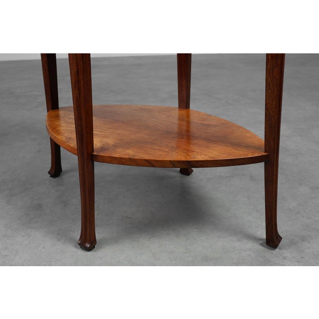 Wood Art Nouveau Side Table in Walnut and Marble, France, 1915 For Sale - Image 7 of 12