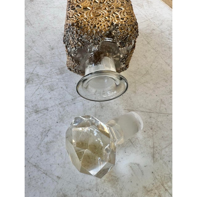 Antique Glass Decanter Ormolu Filigree Overlay For Sale - Image 4 of 8