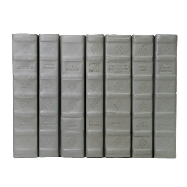 Modern Decorative Books - Smoke Rebound Leather - 1 Foot of Grey Books For Sale - Image 3 of 3