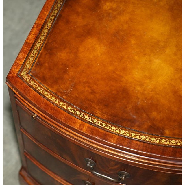 Regency Flamed Hardwood Bedside Chests of Drawers with Leather Tops, Set of 2 For Sale - Image 10 of 18