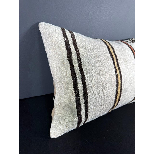 Contemporary Turkish Hemp Pillow Cushion Natural Beige Brown Pillow Cushion Cover 16" x 24" For Sale - Image 3 of 4