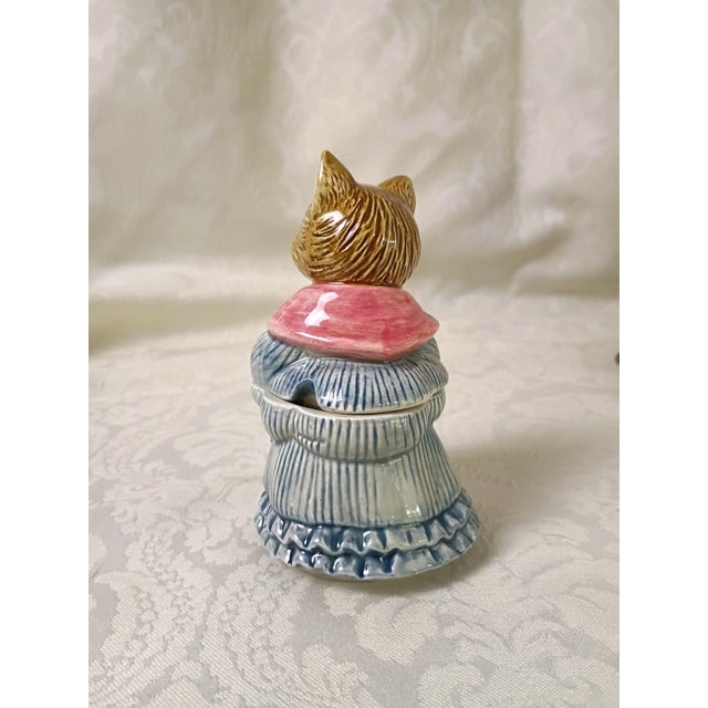 Cat Tea Set Japanese Otagiri Mrs Whiskers 4 Piece Kitchy Sugar Teapot Creamer Napkin Holder Wind in the Willows Style Quirky Kitchenware For Sale - Image 11 of 17