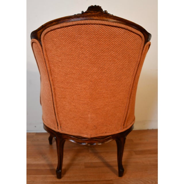 1880 Antique French Louis XV Hand Carved Walnut Spring-Seat Living Room Chair For Sale - Image 12 of 16