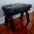Handcrafted Moroccan Camel Saddle, Genuine Leather Cushion Stool / Emerald Green and Tan For Sale - Image 10 of 10