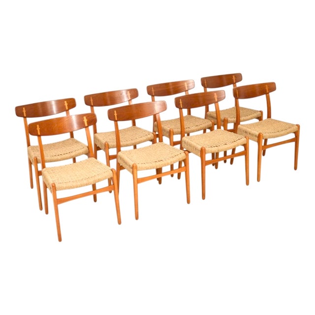 Vintage Danish CH-23 Dining Chairs attributed to Hans Wegner for Carl Hansen, 1960s, Set of 8 For Sale