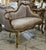 French Rococo Style Settee Sofa – Beige Embroidered Upholstery With Ornate Gold Leaf Frame For Sale - Image 4 of 5