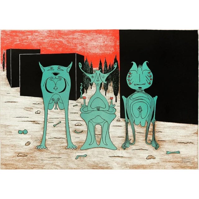 Extraterrestrial Fantasy is a wonderful colored lithograph on paper, realized in 1973 by the French artist Henry Maurice,...