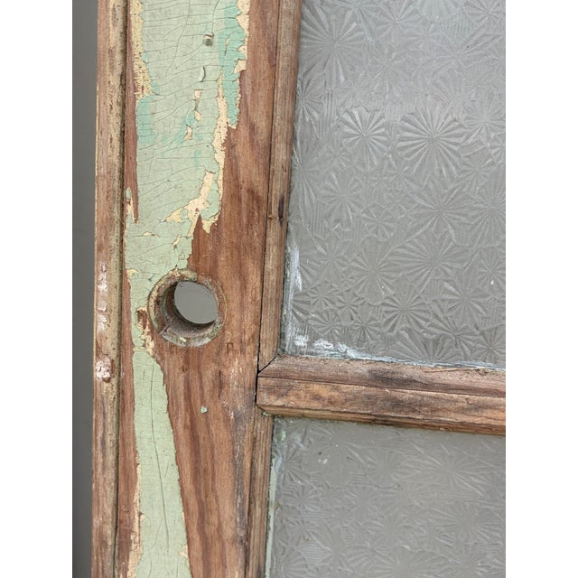 Green Paint Slag Glass Window For Sale - Image 10 of 12