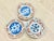 Beautiful antique set of three chinoiserie small dishes. Each has a red, blue, white and gold design. Two are the same and...
