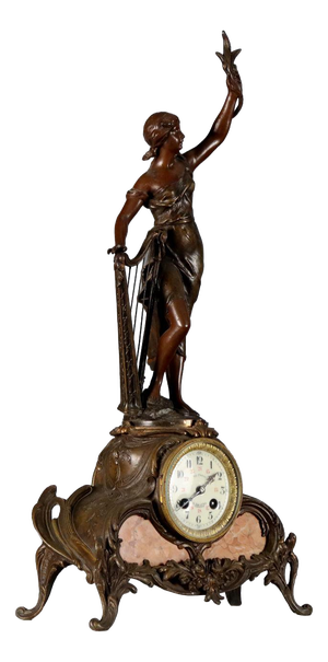 Antique French Table Clock with Marble