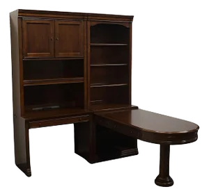 Hooker Furniture Cherry Creek Collection Traditional Style Office Partner's Desk Set W. Bookcase Hutches 258-70-243 / 258-70-417 / 258-70-437