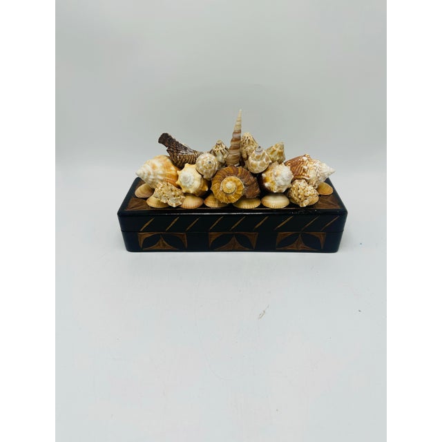 Vintage Carved Wooden Box With Shells For Sale In Charleston - Image 6 of 11