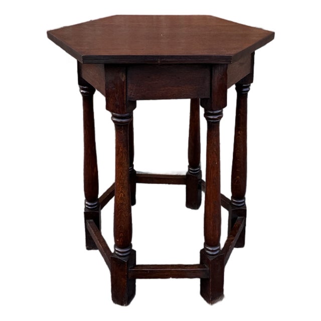 19th Century English Hexagon Side Table For Sale