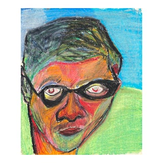 1970s Larry Connatser Outsider Art Self Portrait For Sale