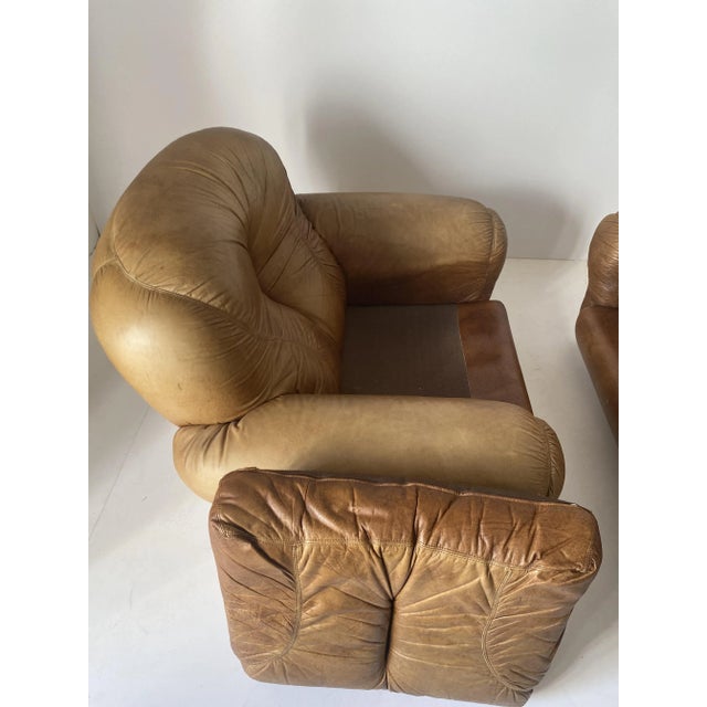 Animal Skin Set of Vintage Chairs in Leather, 1970s For Sale - Image 7 of 13