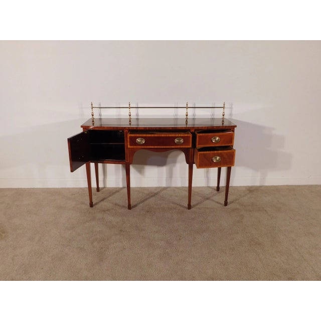 Kindel Winterthur Inlaid Figured Mahogany 8 Legged Georgian Sideboard Server For Sale - Image 10 of 12