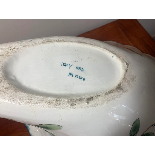Vintage Italian Majolica Pottery Cornucopia Centerpiece For Sale In Philadelphia - Image 6 of 7