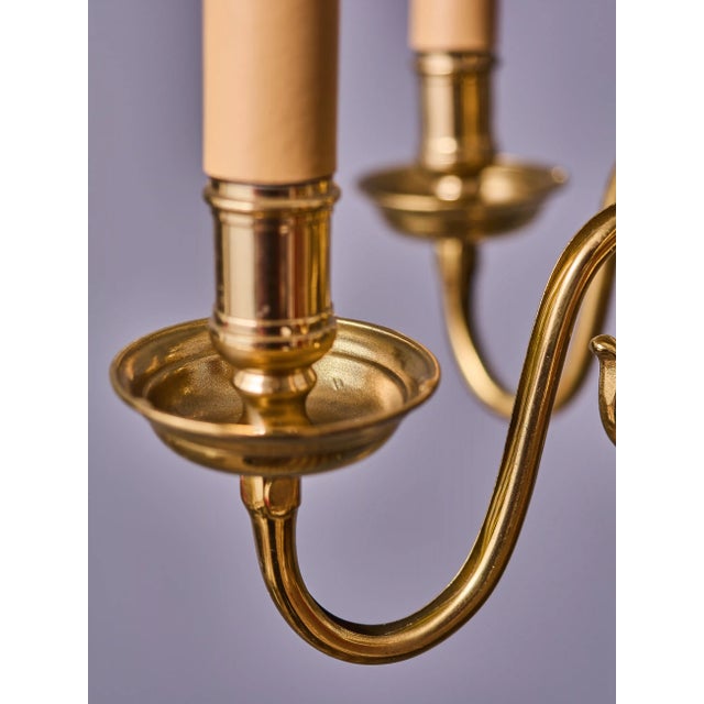 Vintage Brass Five-Arm Chandelier For Sale - Image 9 of 10