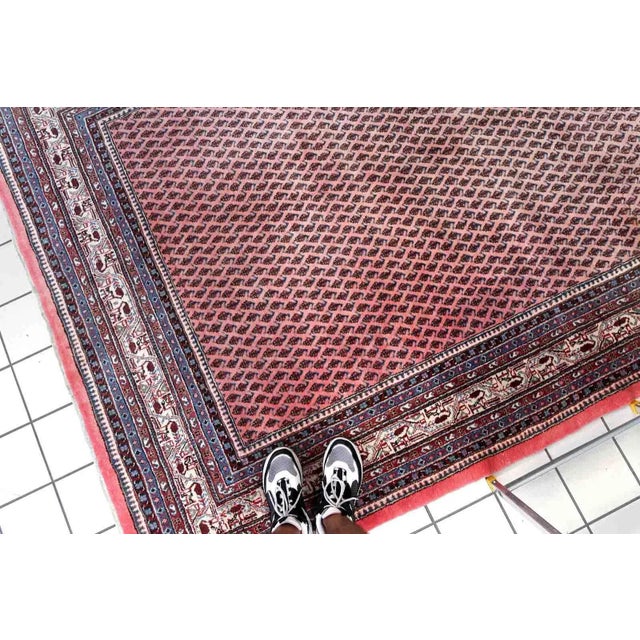 1970s Handmade Vintage Indian Seraband Rug 6.3' X 8.9' For Sale - Image 12 of 13