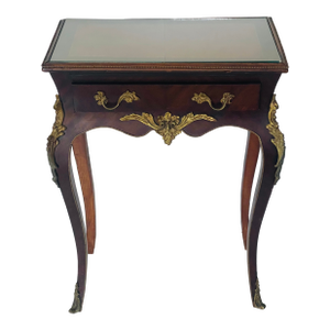 1920s French Louis XVI Style Ormolu Side Table With a Drawer and Inlay
