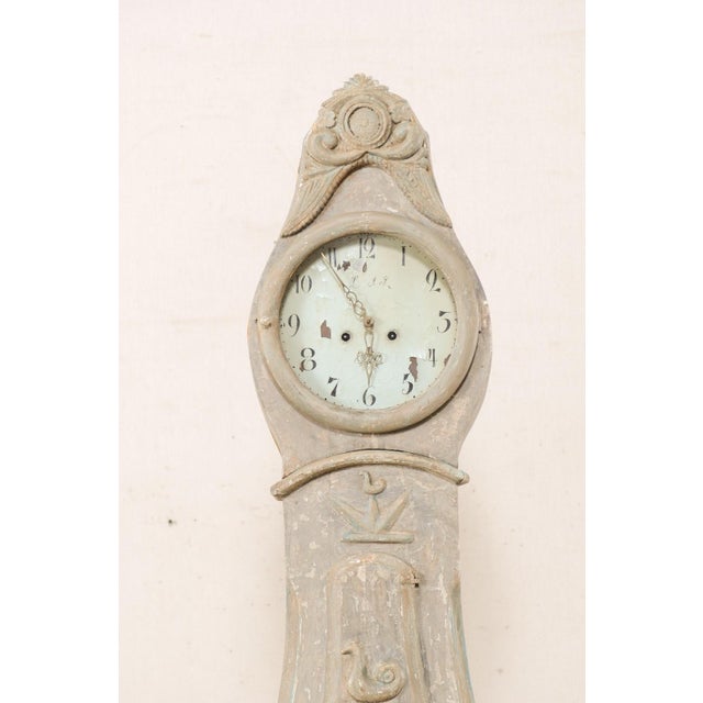 Taupe 1820's Northern Swedish Grandfather Clock For Sale - Image 8 of 11