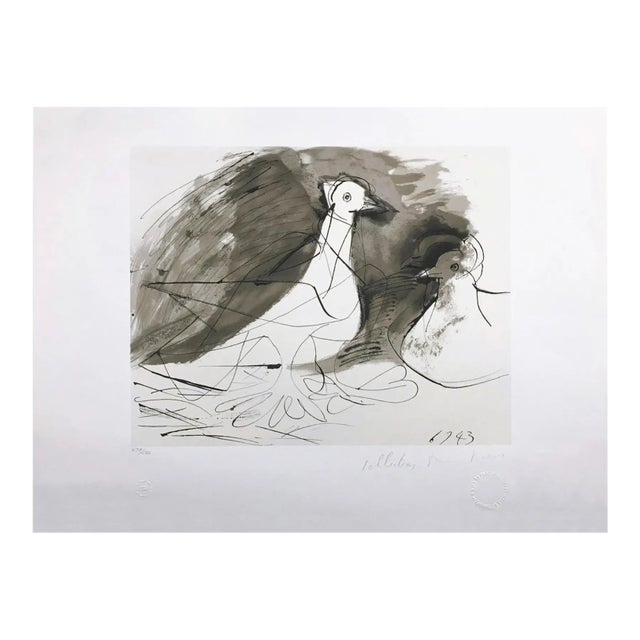 "Pigeons" 1980s Pablo Picasso Estate Lithograph For Sale